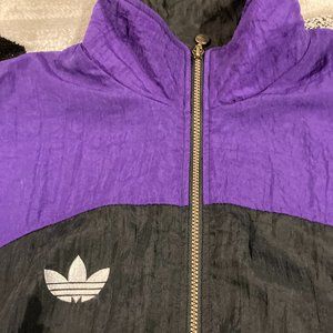Adidas Purple/Black Jacket with White Stripes 2XL